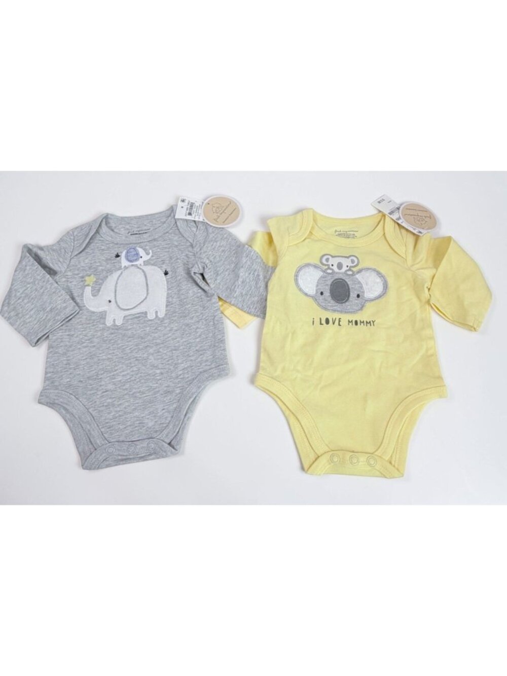 First Impressions Newborn Baby Bodysuit Set Yellow Koala Mommy Gray Elephant